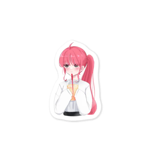 女の子 シール ポニテ Sticker