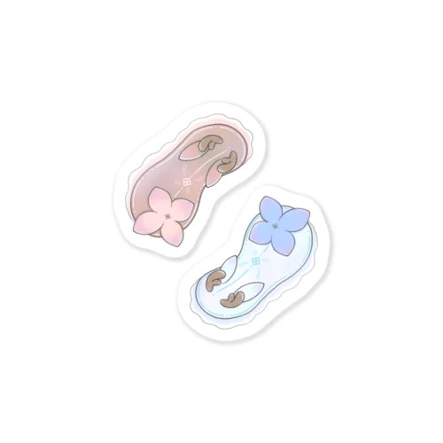 ツノアリウサギアジサイモドキウミウシ 2匹ver. Sticker