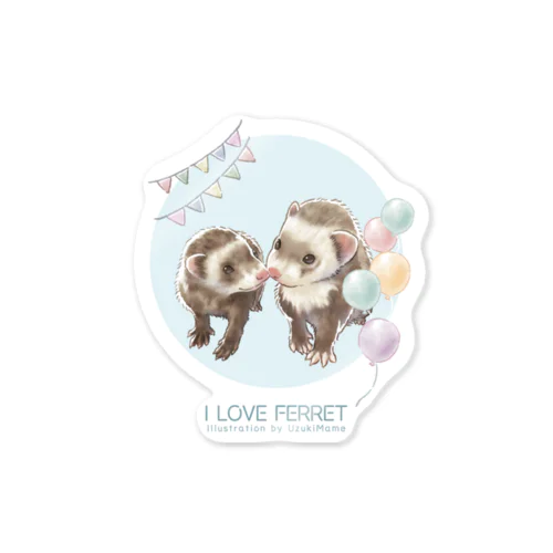 【No.16】I LOVE FERRET ステッカー