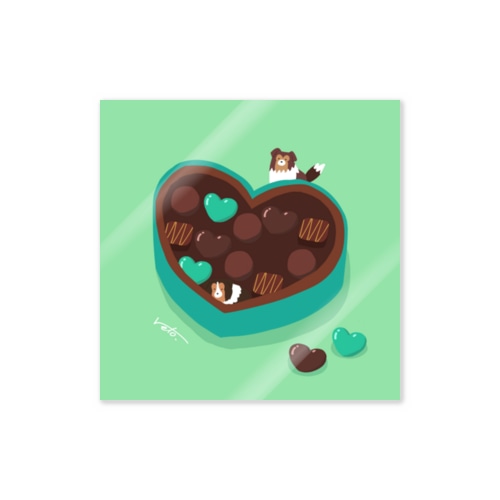シェルティ×チョコ(ミントカラー) Sticker