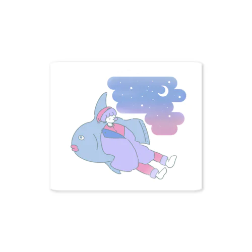 マンボウと深夜にうたたね Sticker