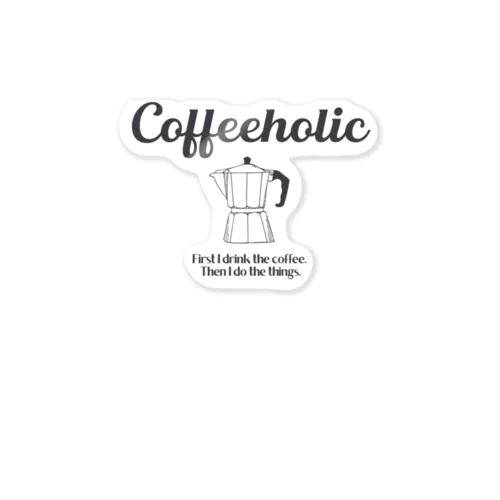 COFFEEHOLIC black logo Sticker