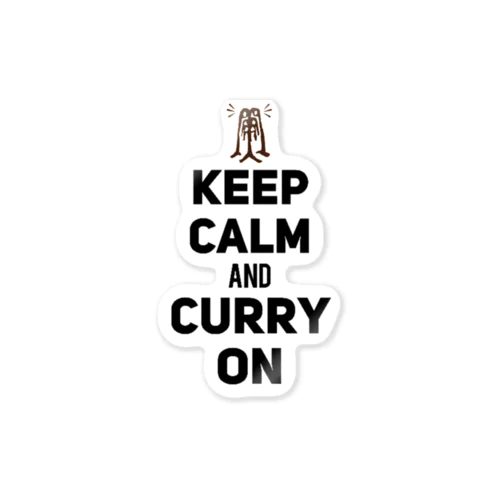 KEEP CALM AND CURRY ON/Black Sticker