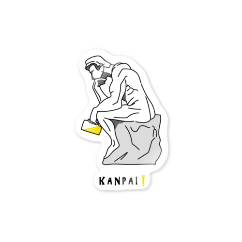 彫刻 × BEER（考える人） Sticker
