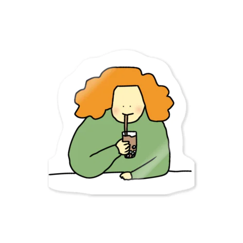 飲む女の子 Sticker