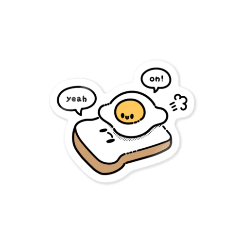 The fried egg on the toast ! Sticker