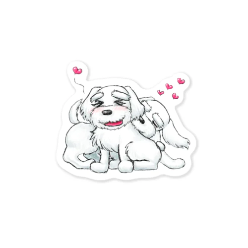 チキン南蛮のシュナを癒すシュナ(切り抜き) Sticker