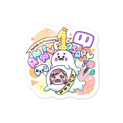 たぴおまる1周年 Sticker