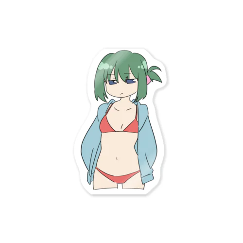 けだるげ水着パーカー女子 Sticker