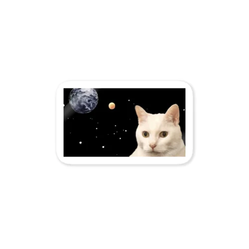 白いおっさん（宇宙猫Ver.） Sticker