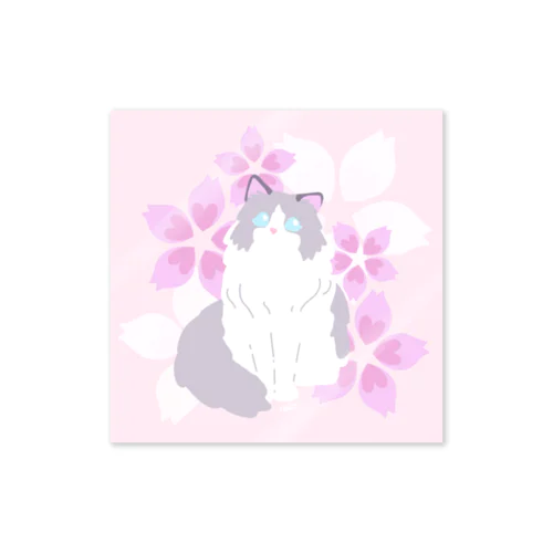 ラグドール×桜 Sticker