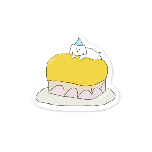 Lovely puppy cake Sticker