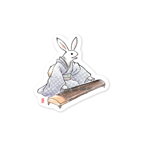 Harumi Rabbit Sticker (Koto Harp) ステッカー