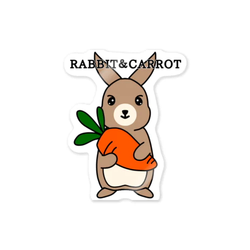 RABBIT＆CAROTTE(STAND UP) Sticker