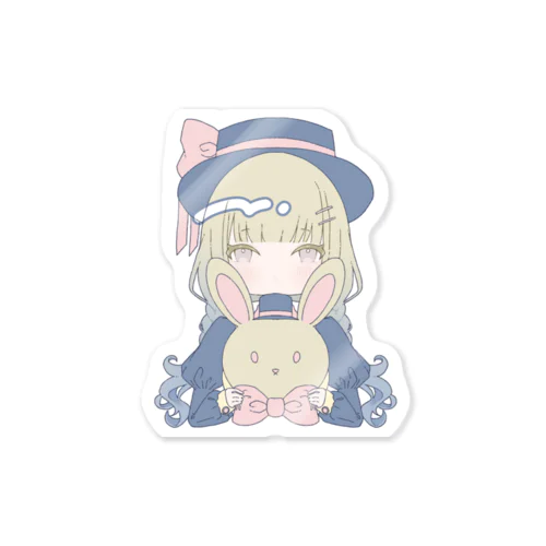 🐰と女の子 Sticker