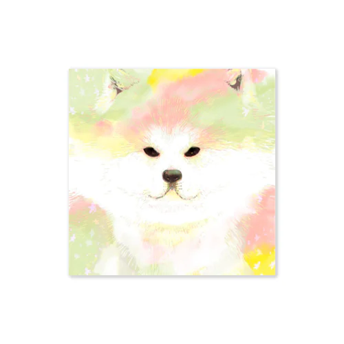 春色、秋田犬 Sticker
