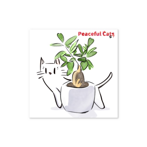 Peaceful Cats ガジュマル Sticker