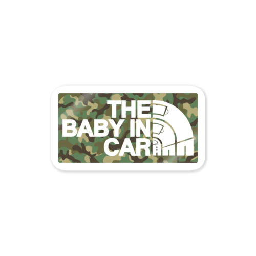 BABY IN CAR01(GRCAMO) Sticker