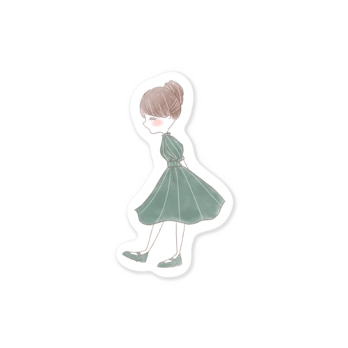 レトロな女の子 Sticker