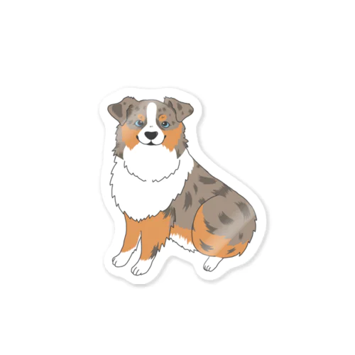 Oh my dog！レッドマールなオーストラリアンシェパード(ブルーアイ) Sticker