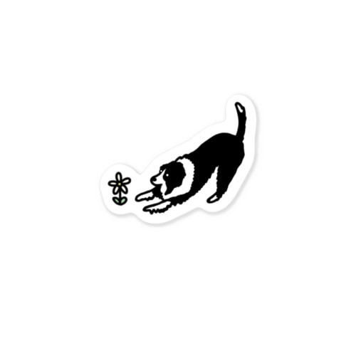 お花とボーダーコリー Sticker