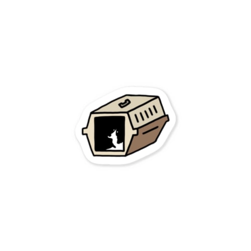 クレートに入るボーダーコリー Sticker