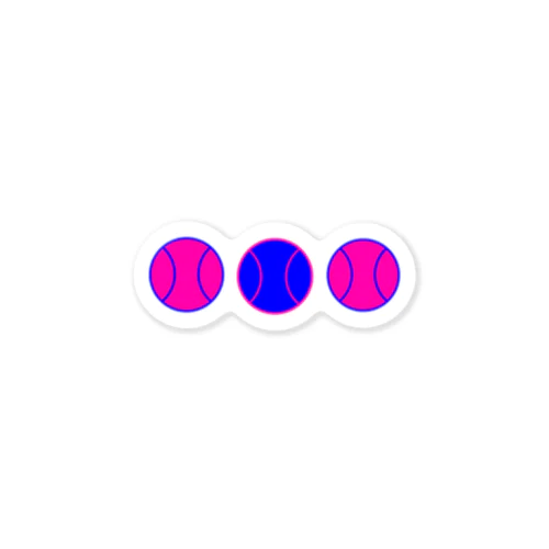 カラフル野球ボール　青ピンク① Sticker