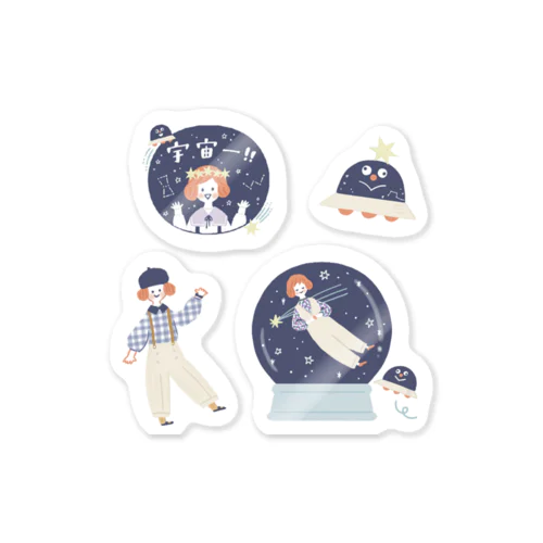 女の子たちの宇宙つりずぼん部ステッカー1 Sticker