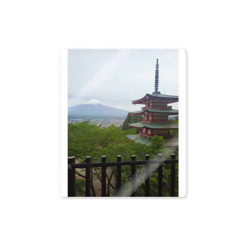 富士山と五重塔 Sticker