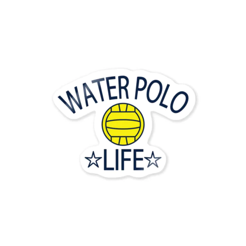 水球(すいきゅう)(water polo)・アイテム・デザイン・Tシャツ・チームT・かっこいい・かわいい・クラブT・球技・得点・ボール・選手・ポジション・部活・スポーツ・シンプル・チームワーク ステッカー