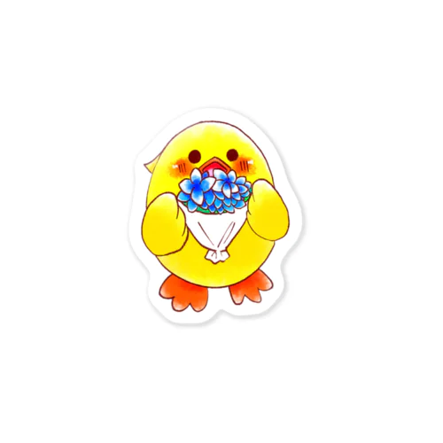 ピヨるくんのお花 Sticker