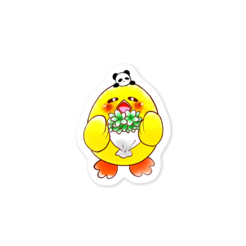 ピヨすけくんのお花 Sticker