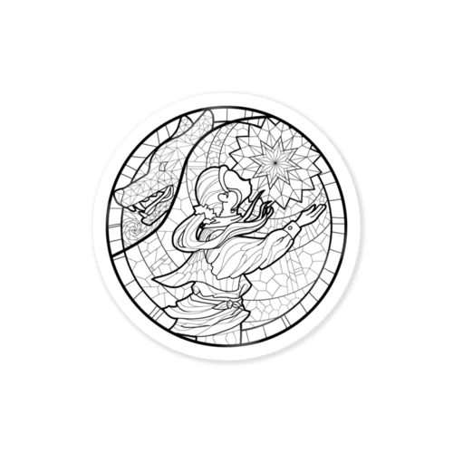 「光る魔物」ステンドグラス風 for design Sticker