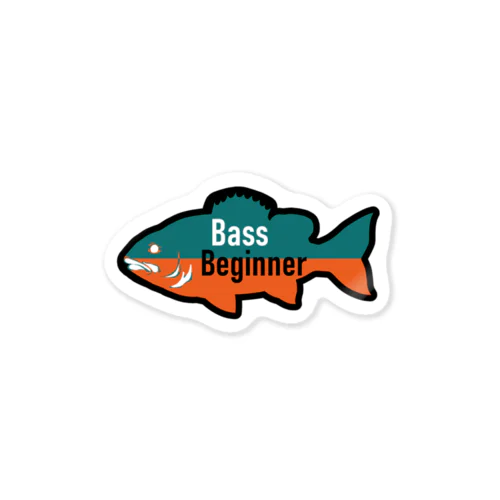 🔰Bass Beginnerステッカー🔰赤青ver. Sticker