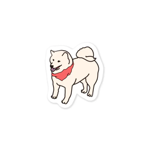 赤バンダナな犬 Sticker