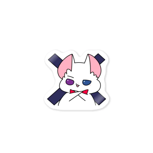 「ばつー」なにゃん吉のステッカー Sticker