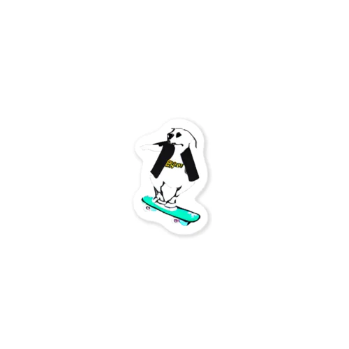 Dog on skateboard ステッカー