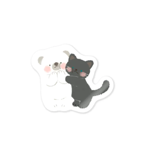 シロクマくんとクロネコちゃん Sticker