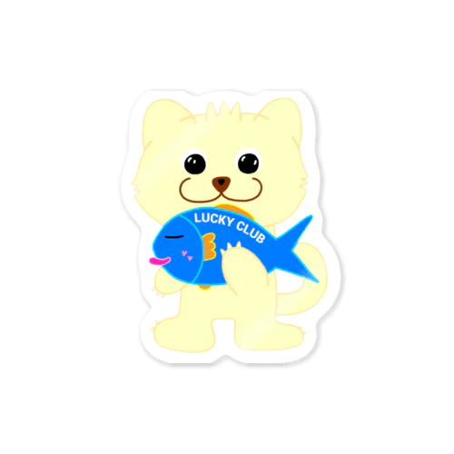 お魚見つけたラッキーちゃん Sticker