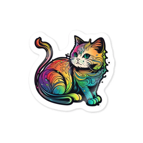 虹色の猫 Sticker