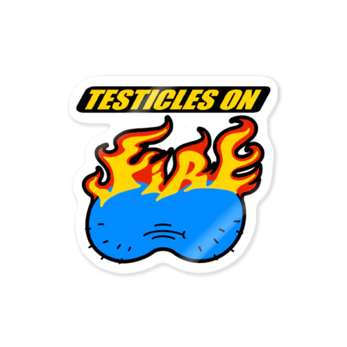 TESTICLES ON FIRE Sticker