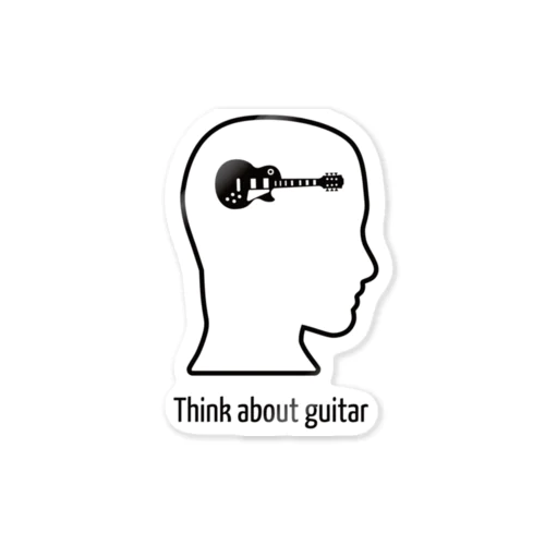 Think about guitar (bk) Sticker