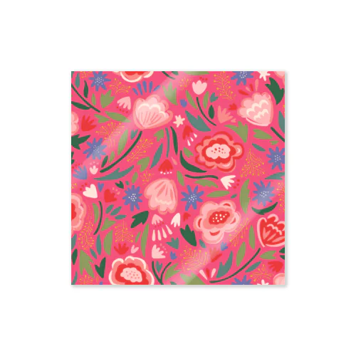 エキゾチックな花柄（ピンク） Sticker