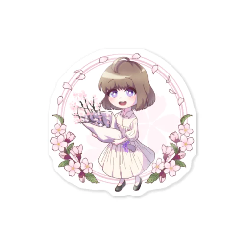 花咲く少女 春 Sticker