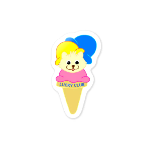 アイスクリーム顔ラッキーちゃん Sticker
