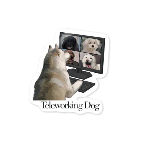 Teleworking Dog ステッカー