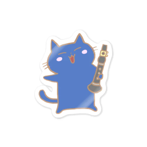 青いねことクラリネット Sticker