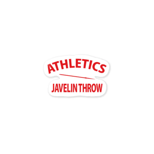 やり投げ・赤・陸上競技・グッズ・Tシャツ・Javelin Throw・槍投げ・男子・女子・かっこいい・かわいい・美男・美人・美女・アスリート・選手・有力・確実・候補・有望・応援・精神力・集中力 ステッカー