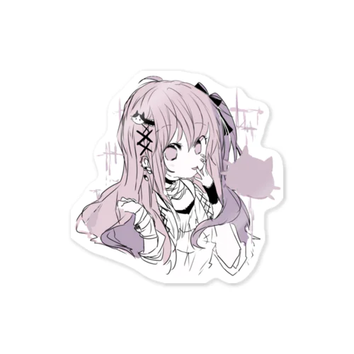 ピンク✖紫系の地雷女の子 Sticker