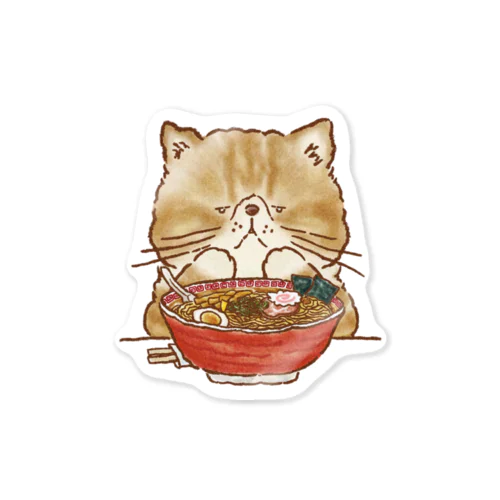 猫とラーメン ステッカー